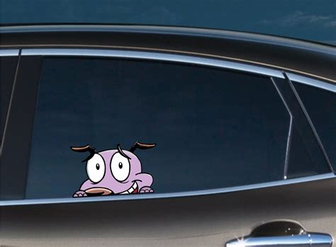 Courage The Cowardly Dog Frightened Cartoon Car Bumper Sticker Decal 5