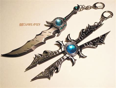 League Of Legends Darius Axe And Jarvan Weapon Keychain 6 Inches Each