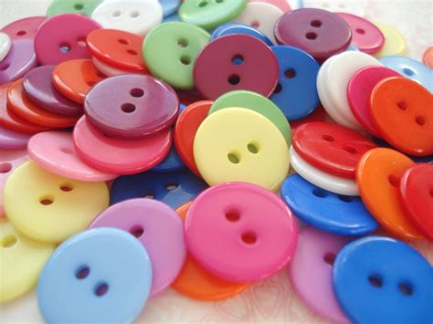 15mm Resin Buttons Mixed Colours Pack Of 50 Plain Resin Buttons A164