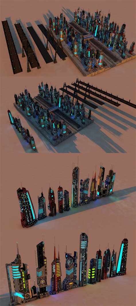 Desire Fx D Models Sci Fi Futuristic City Package