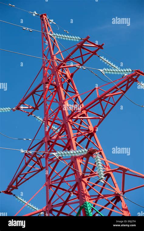 High Voltage Power Lines Stock Photo Alamy