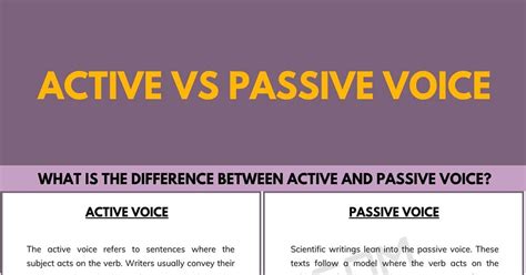 What Is The Difference Between The Passive And Active Voice