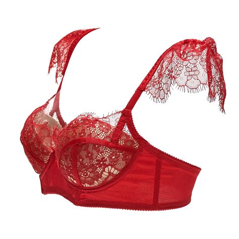 Seduction Bra With Lace Sleeves Red Akiko Ogawa Lingerie