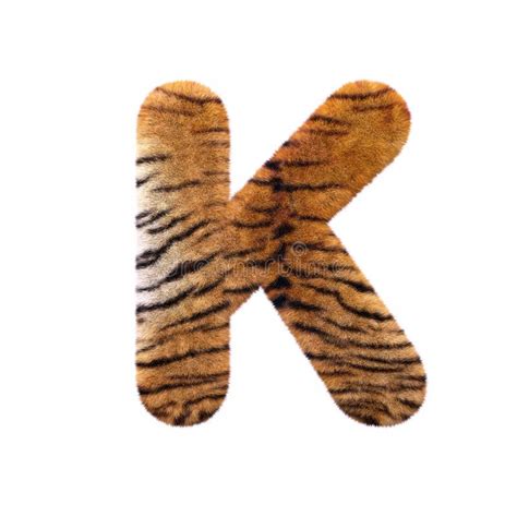 Tiger Letter K Capital D Feline Fur Font Suitable For Safari