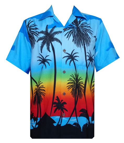 Alvish Hawaiian Shirt Mens Allover Coconut Tree Beach Aloha Party