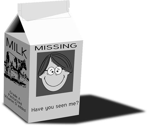 Milk Carton Missing Black And Free Vector Graphic On Pixabay