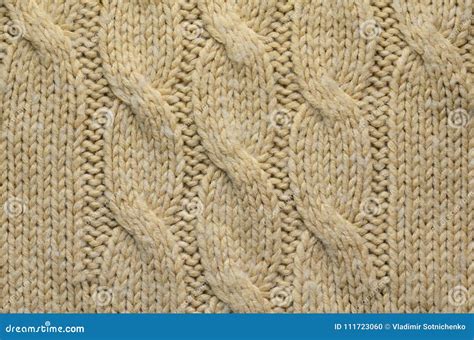 Knitted Cloth Texture With Cable Knits Pattern Stock Photo Image Of