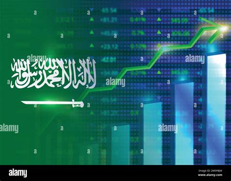 Economic Growth In Saudi Arabia Saudi Arabia S Stock Market Saudi Arabian Flag With Charts