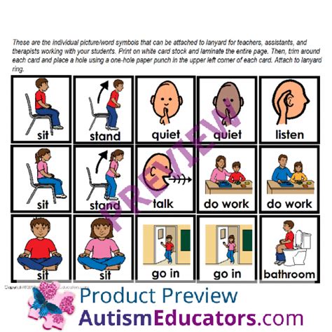 Positive Behavior Visual Cards For Supporting Students With Autism