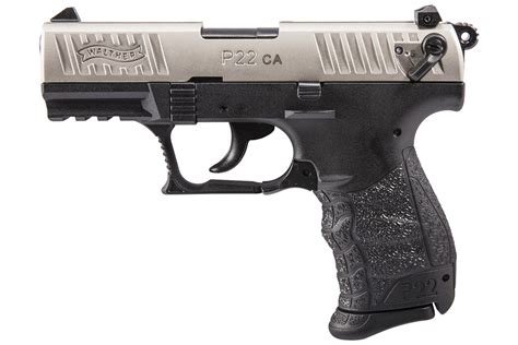 Walther P22 22 Lr Pistol With Nickel Slide And 10 Round Magazine Ca