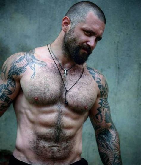 Beardyfitness Hairy Chest Beard Muscle Tattoos