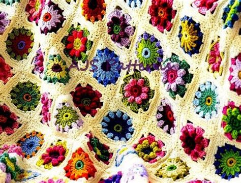 Climbing clematis throw crochet pattern. PDF Crochet Pattern - Floral Granny Square - Medallion ...