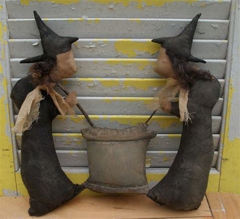 Items Similar To Primitive Halloween Witches Stir Cauldron On Etsy