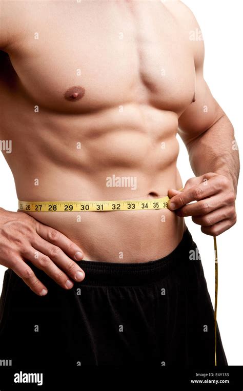 Man Measuring Waist Tape Measure Hi Res Stock Photography And Images
