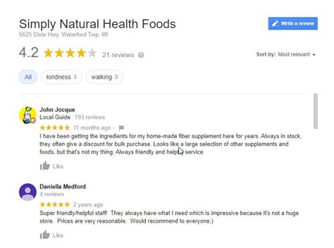 Reviews | Simply Natural Health Foods