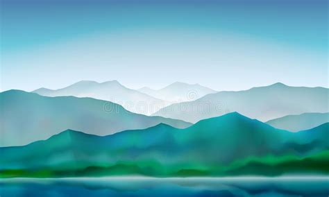 Calm Lake Stock Vector Illustration Of Sunrise Landscape 4157406
