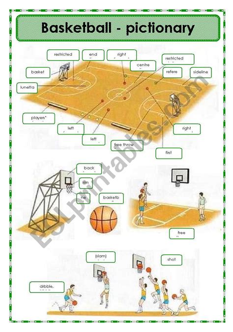 Basketball Pictionary Esl Worksheet By Oppilif