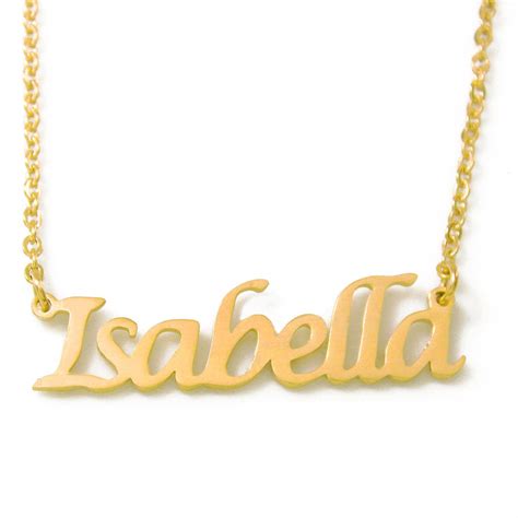 Isabella Gold Name Necklace Personalized Jewellery Free Etsy