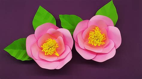 Paper Camellia Flowers Tutorial For Decor Diy Paper Crafts Youtube
