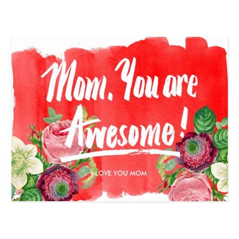Mom You Are Awesome Mothers Day Postcard Zazzle