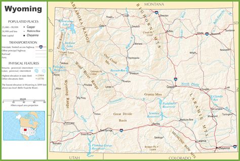 Wyoming Wyo Road And Highway Map Free And Printable