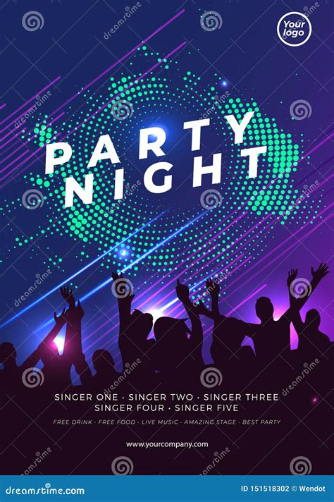 Night Dance Party Music Club Poster Template Party Event Flyer