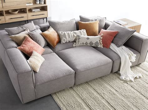 This sectional is constructed with thick leather. Coburn Six Piece Pit Sectional | Arhaus