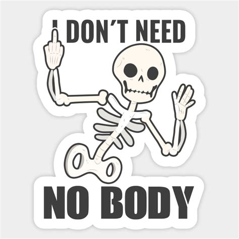 Halloween Skeleton Middle Finger Skeleton Sticker Teepublic