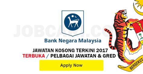 Portal kerjaya kerja kosong terkini hanya menyiarkan maklumat kekosongan jawatan untuk memudahkan anda membuat permohonan. Jawatan Kosong di Bank Negara Malaysia BNM 2017 - Terbuka ...