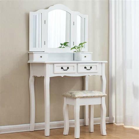 Rio dressing table ring light. Lily Manor Dressing Table Set with Mirror & Reviews ...