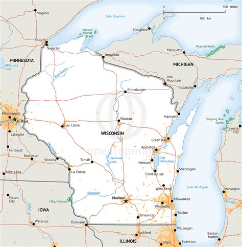 Map Of Wisconsin London Top Attractions Map