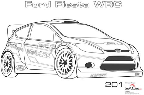 Coloriage dessin de voiture 3. 2012-ford-fiesta-wrc-coloriage-voiture | Les Voitures