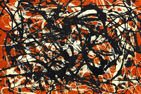 Free Form Jackson Pollock Canvas Art Print Red And Black Etsy Uk