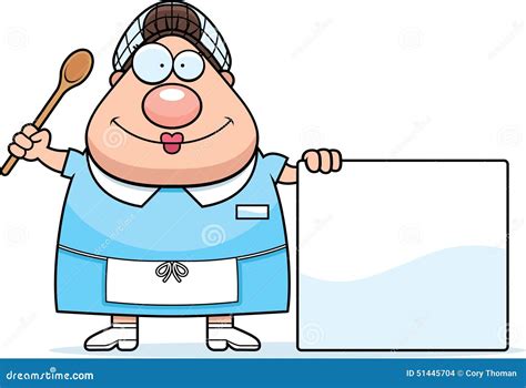 Cartoon Lunch Lady Sign Stock Vector Image 51445704