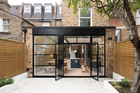 Glass Wood And Steel Contemporary Rear Extension To Cramped London