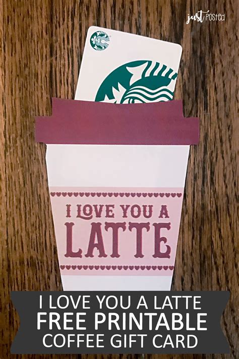 If you send separate gift cards to aunt mary and uncle jim at their shared email address, they will receive two messages with the subject sender sent you an egift card from starbucks with your name in place of sender. Free Printable for Starbucks Gift gard - I love you a Latte! Perfect for Valentine's Day ...