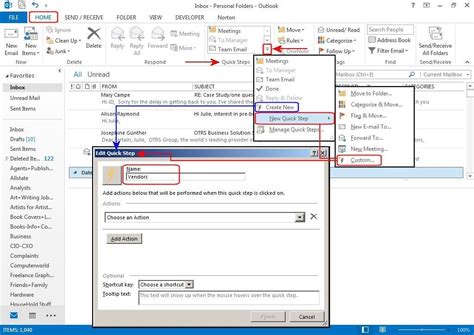 Using Outlook Quick Steps Opeccase