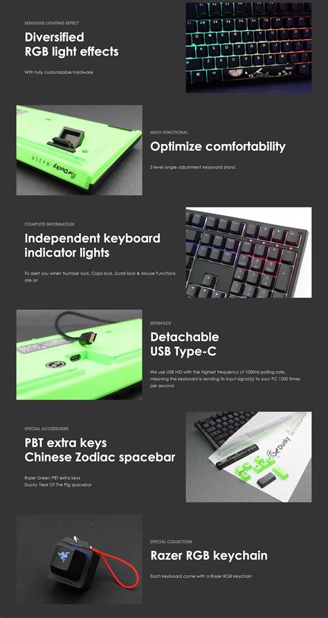 Buy Ducky One 2 Razer Edition Rgb Mechanical Keyboard Green Switch