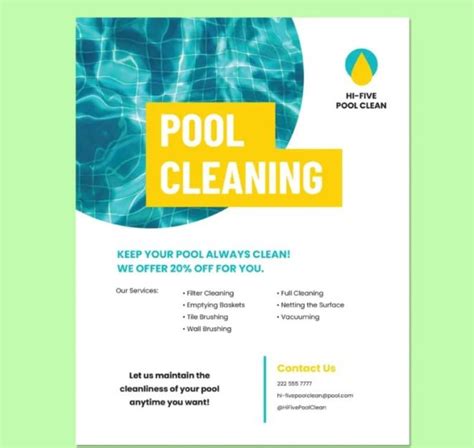 15 FREE Swimming Pool Cleaning Services Flyer MockupCloud