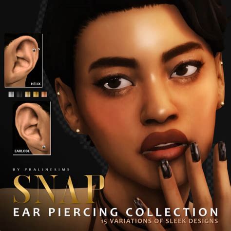 Snap Ear Piercing Collection Pralinesims The Sims Guide