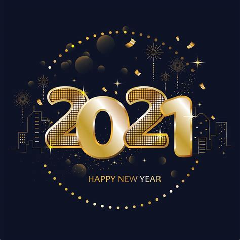 Happy New Year 2021 With Luxurious Gold Color 1849506 Vector Art At