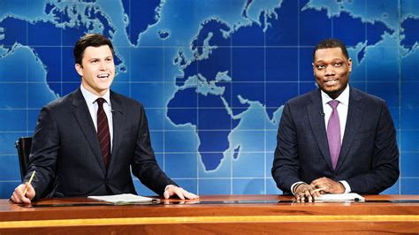 Watch Saturday Night Live Highlight Weekend Update Colin Jost And Michael Che Switch Jokes