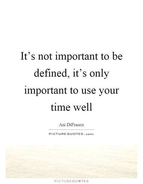 Its Not Important To Be Defined Its Only Important To Use