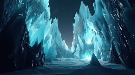 애니메이션 바위와 얼음 얼음 동굴 3d 그림 추상 낮은 폴리 크리스탈 동굴 배경 고화질 사진 사진 배경 일러스트 및 사진