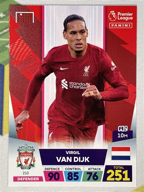 210 Virgil Van Dijk Liverpool Base Panini Premier League Adrenalyn Xl 2023 Card Solve Collectibles