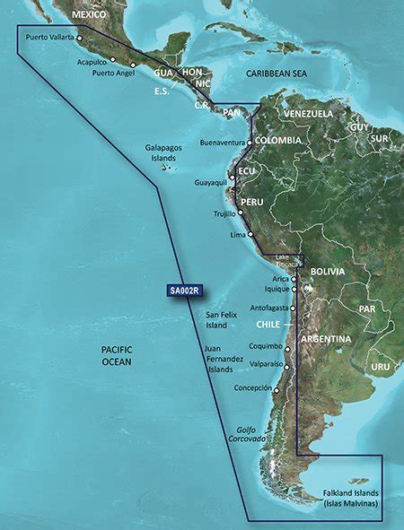 Bluechart G2 Vision Mapa Del Pacífico Sudamericano Garmin