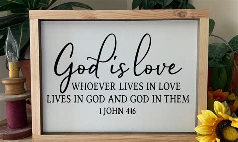 God Is Love 1 John 4 16 Bible Scripture Verse Framed Sign Etsy