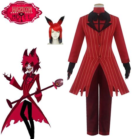 Alastor Cosplay Costume Wig Hazbin Anime Hotel Devil Radio Demon