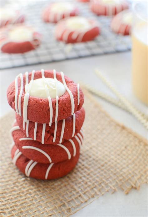 Red Velvet Peppermint Thumbprints Recipe Favorite Cookie Recipe
