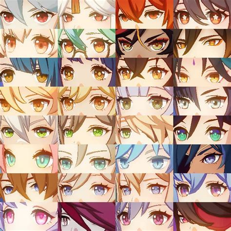 All Character Eyes And Hair Color Hexcodes 41 Update Genshinimpact Anime Eyes Character